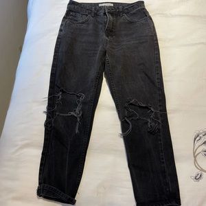 Black Ripped Topshop Mom Jeans